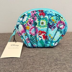 Vera Bradley Disney Little Mermaid Ariel Floral Clam Shell Cosmetic Bag NEW 2022